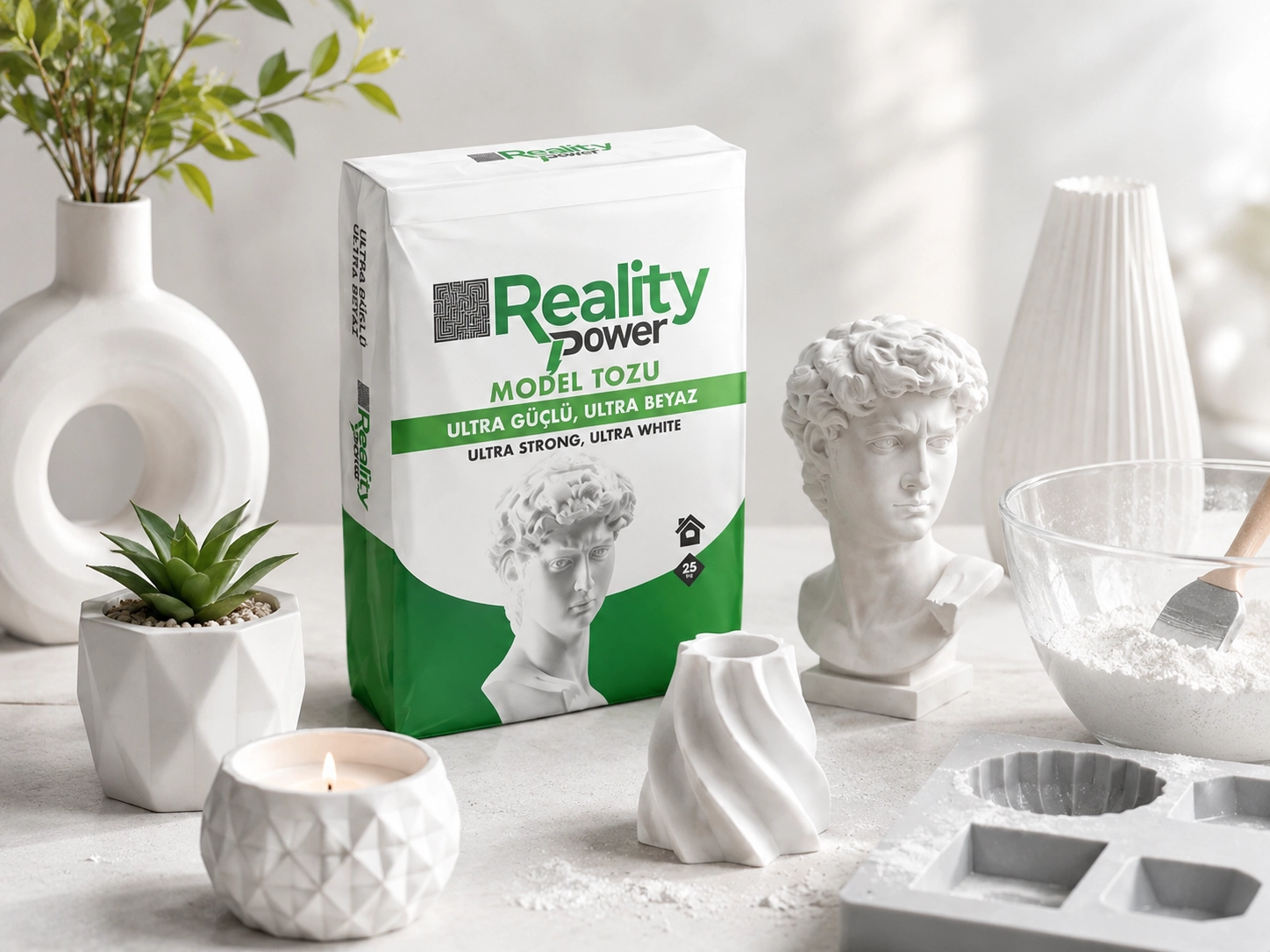 Reality Yapı Power 25 kg Hızlı Donan Model Tozu ile Dekoratif Üretim