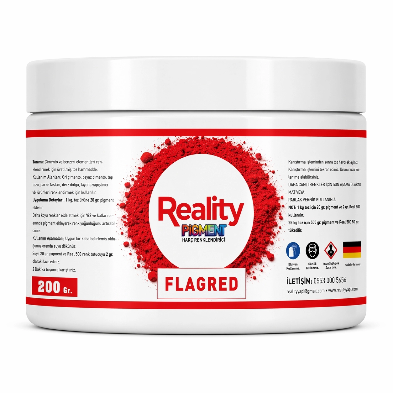 Toz Pigment 8 Renk  Beton Renklendirici