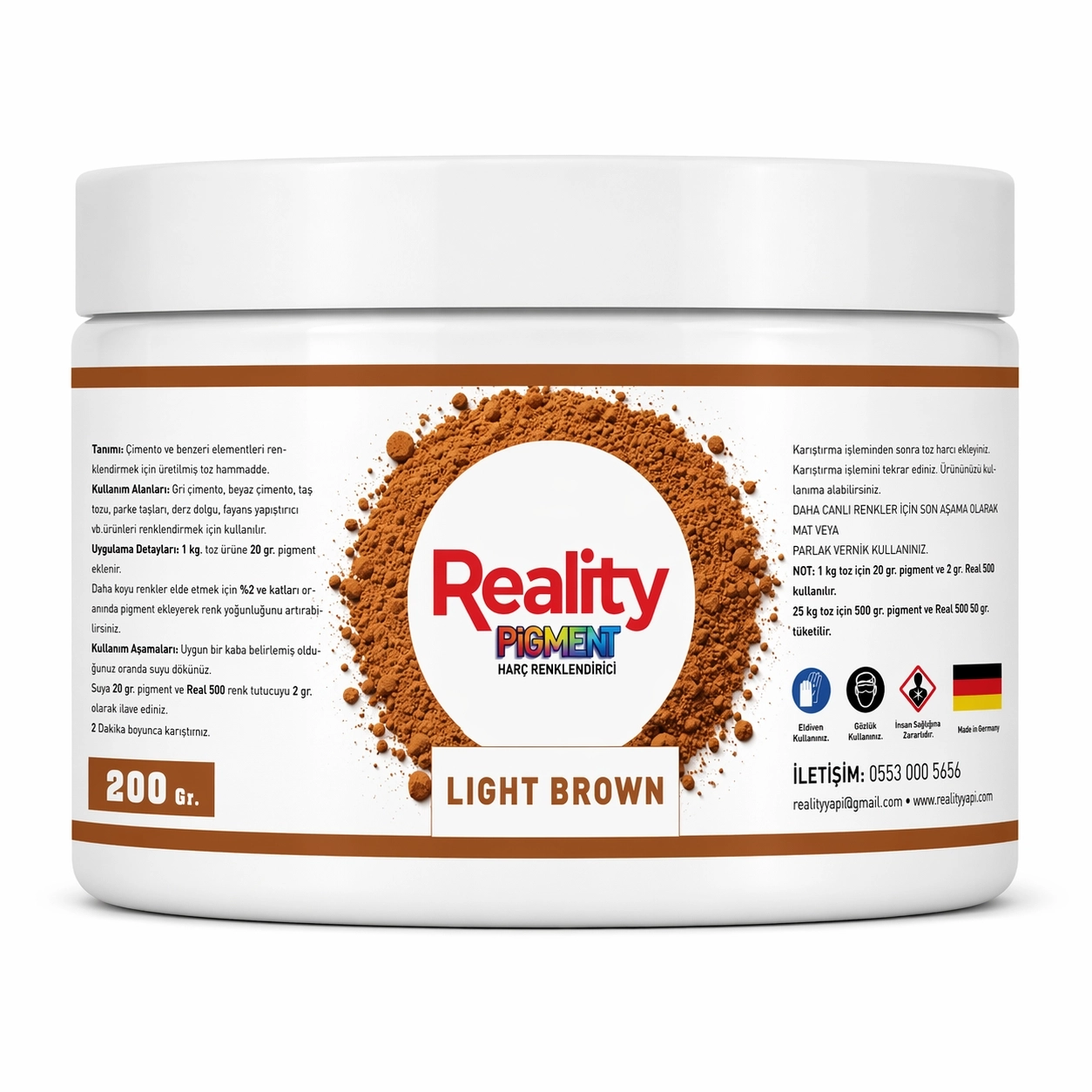 Toz Pigment 8 Renk  Beton Renklendirici