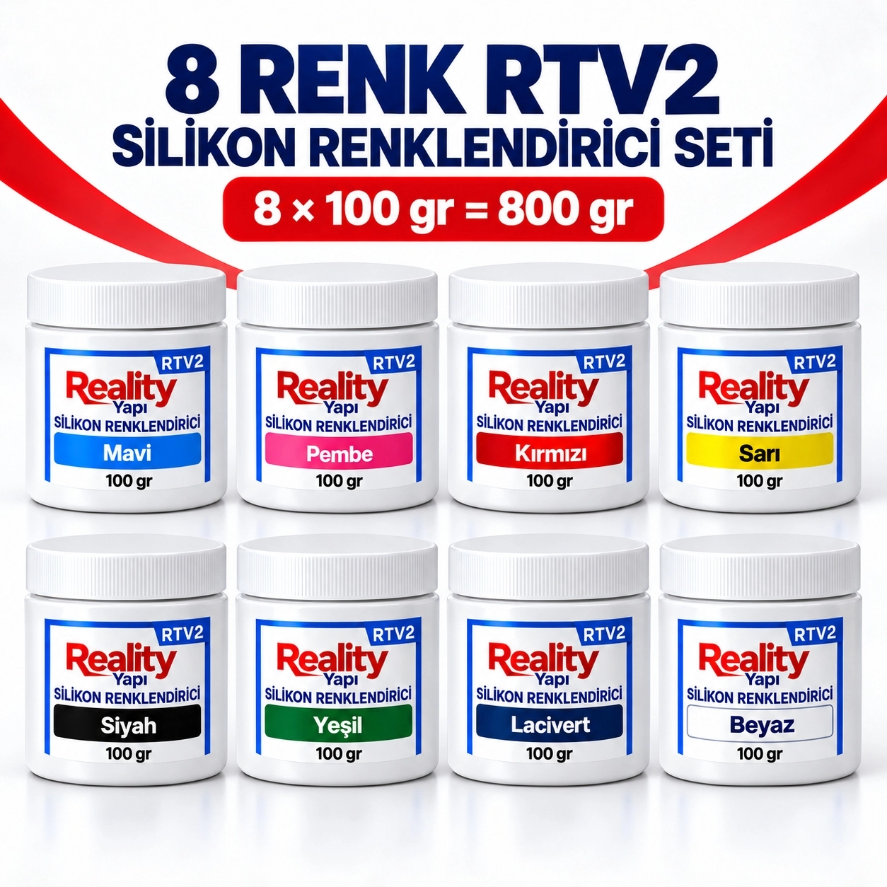 Rtv2 Renklendirici Pigment Karma 8 Renk 