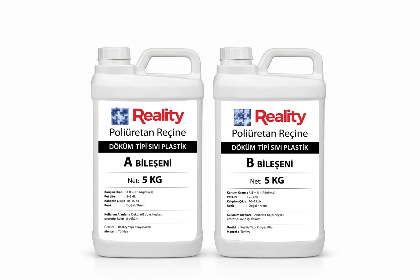 Poliüretan reçine 5 Kg + 5 Kg = 10 Kg set 