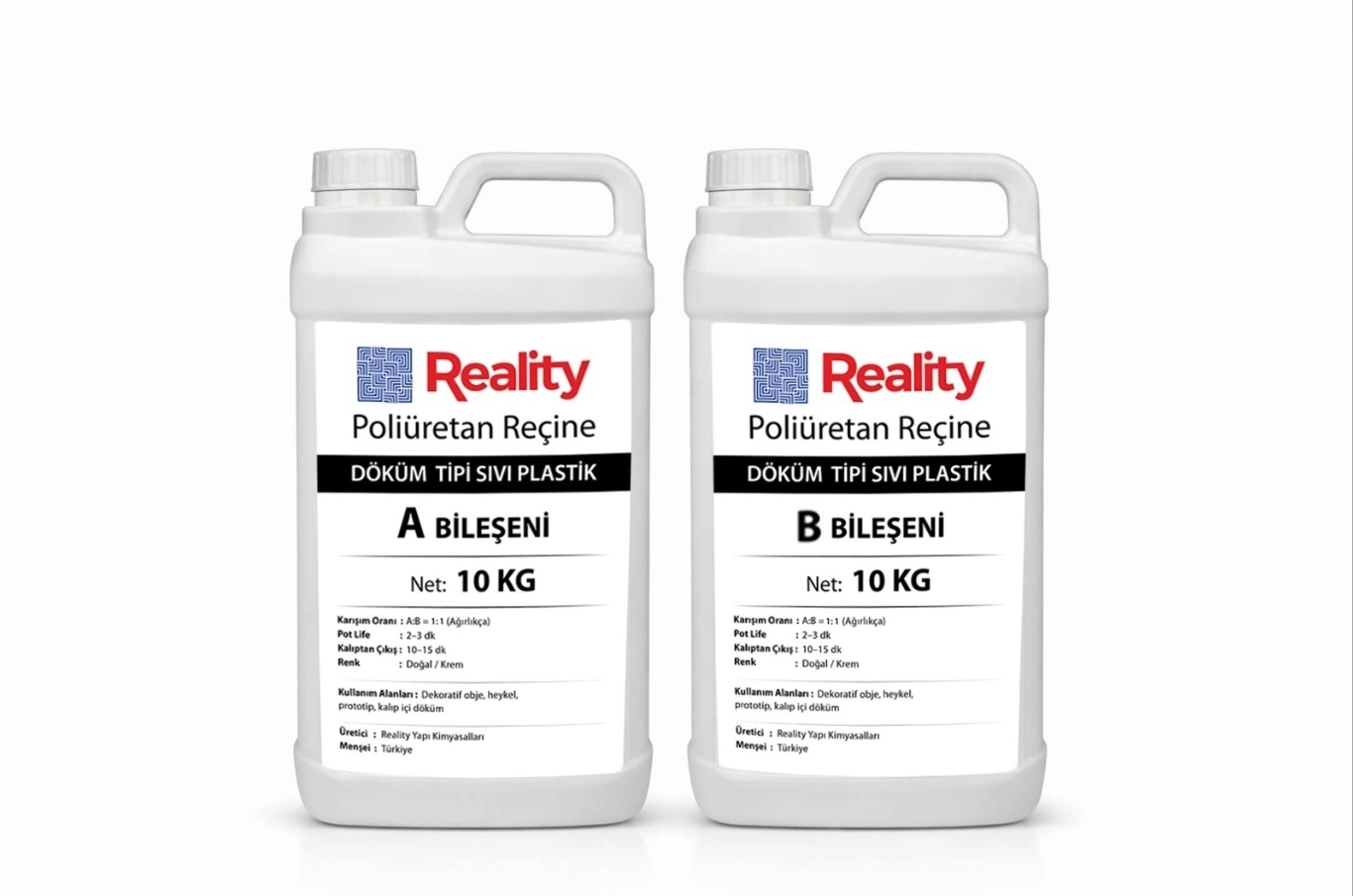 Poliüretan reçine 10 Kg + 10 Kg = 20 Kg set 